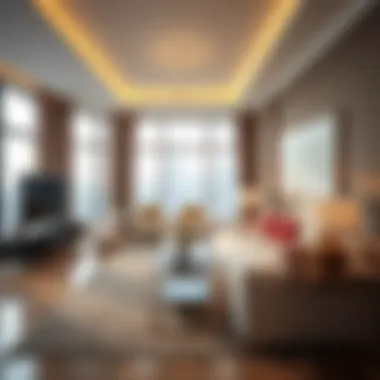 Elegant Living Space with Modern Design Luxurious living room in a 2+ bedroom unit