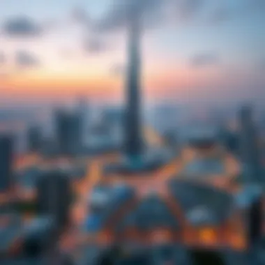 Stunning Panoramic View of Burj Khalifa Panoramic view of Burj Khalifa from Address Boulevard