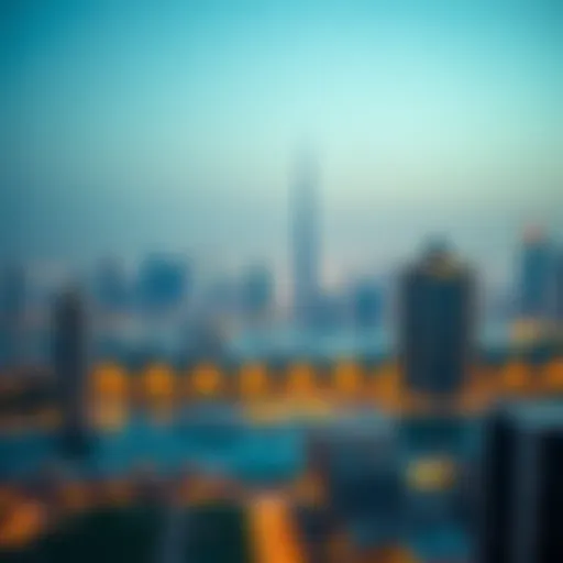 Aerial view of Dubai's skyline showcasing iconic buildings