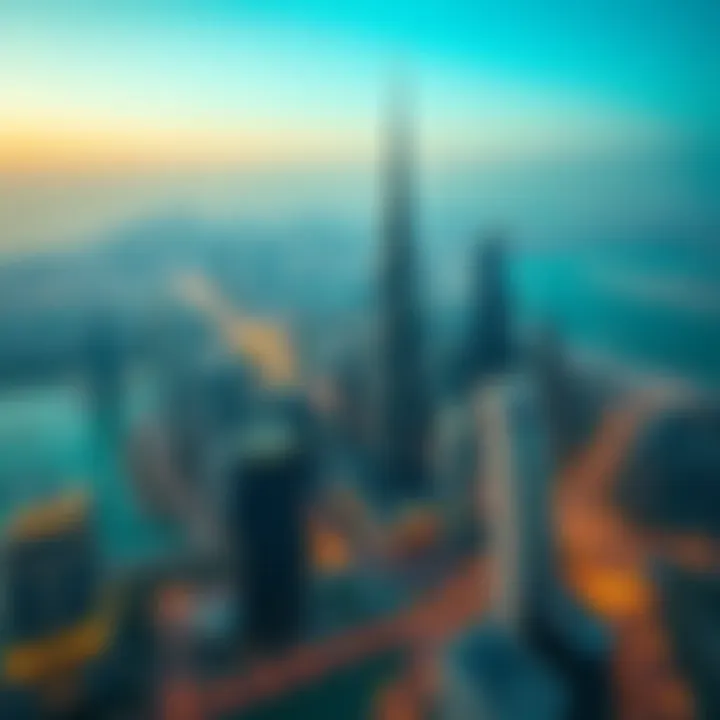 Breathtaking Cityscape from Bloom Tower Panoramic view from Bloom Tower highlighting the vibrant cityscape of Dubai