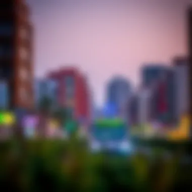 Vibrant neighborhood surrounding Dip Metro Station