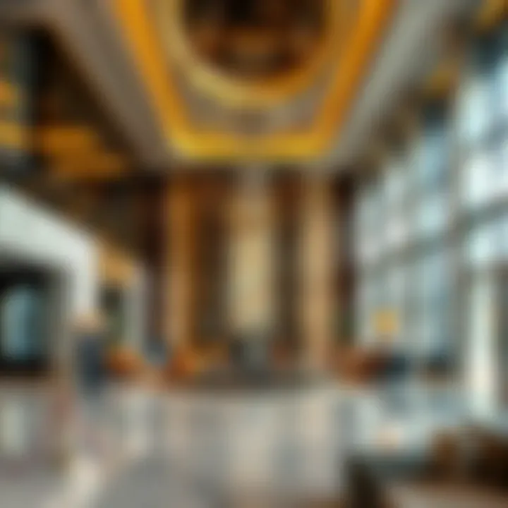 Luxurious lobby area with elegant design and contemporary decor