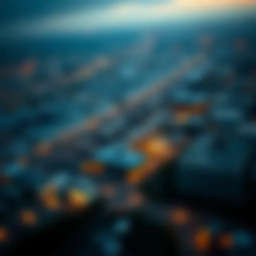 Aerial View of Industrial Cityscape Aerial view of an industrial cityscape showcasing factories and urban development