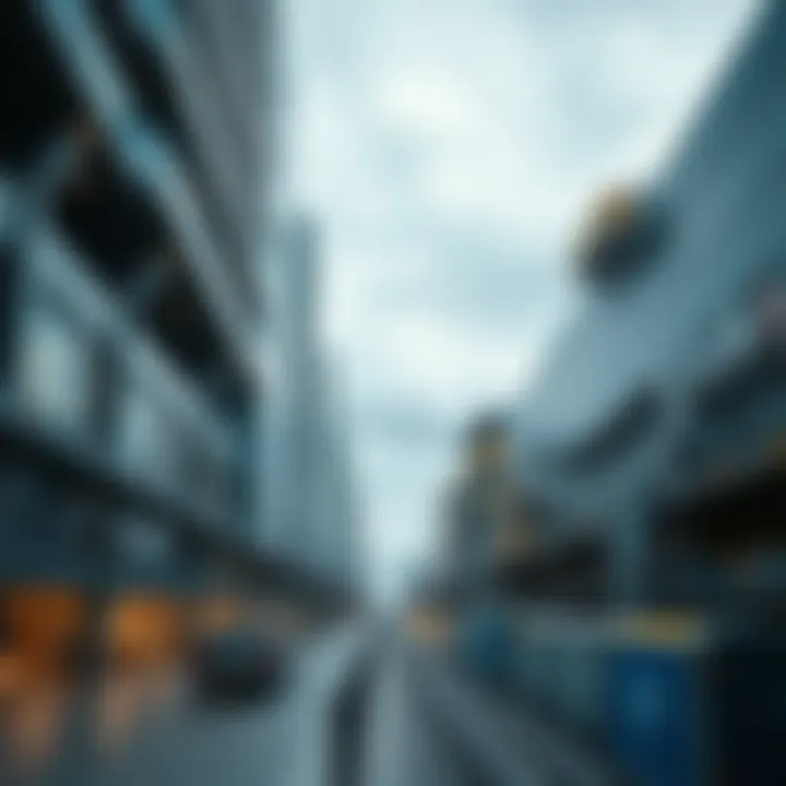 Modern Industrial Architecture Modern architecture in an industrial city highlighting innovation and functionality