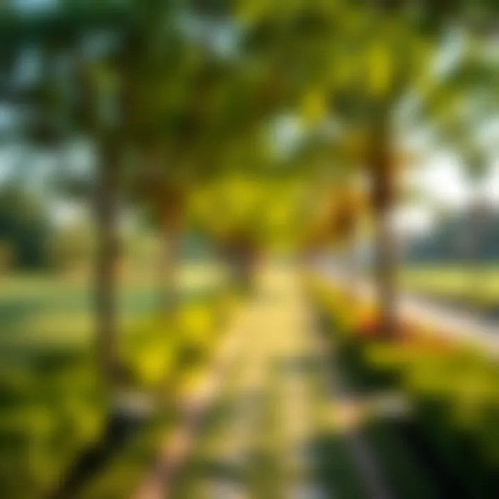 Vibrant Greenery of حديقة الفي A stunning view of حديقة الفي showcasing its lush greenery and serene pathways