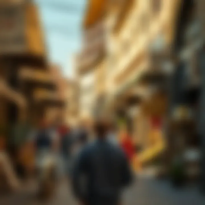 Contemporary urban life interwoven with cultural heritage
