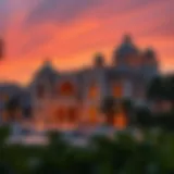 Stunning architectural view of تيبس اند توز هيلي مول at sunset