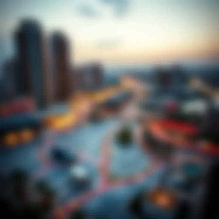 Map illustrating the accessibility features surrounding Damac Majestine