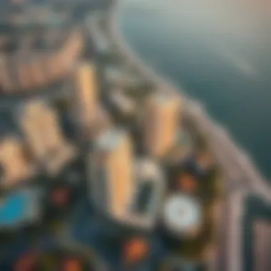 Aerial view of Damac Majestine showcasing its strategic location in Dubai