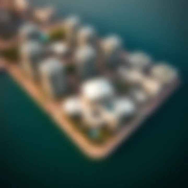 Aerial Perspective of New Developments Aerial view showcasing new developments on Palm Jumeirah