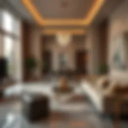 A modern one-bedroom apartment in Dubai with luxurious furnishings