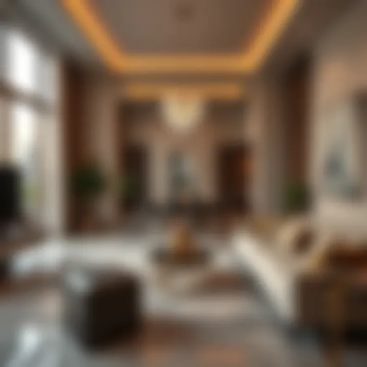 Luxury Living in Dubai's One-Bedroom Apartments A modern one-bedroom apartment in Dubai with luxurious furnishings