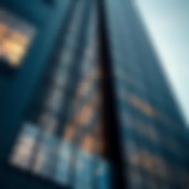 Intricate architectural details of the Polaris Tower showcasing its modern design.