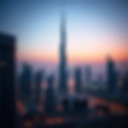 A panoramic view of the Polaris Tower standing tall amidst Dubai's skyline.