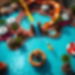 Aerial view of a stunning water park in Dubai