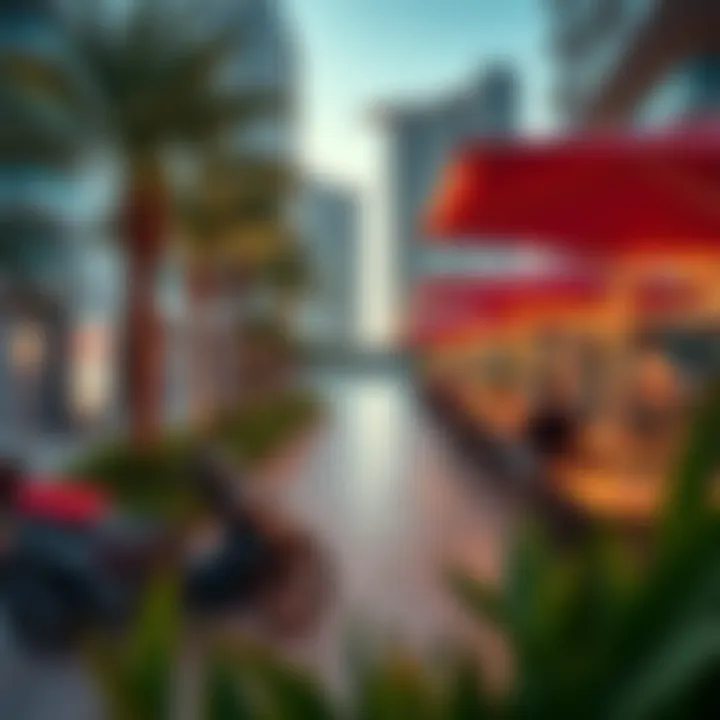 Vibrant lifestyle scene at Yacht Bay Tower's surrounding area