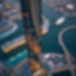 Aerial view of the Financial Tower showcasing its modern design