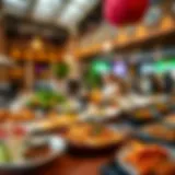 Culinary Diversity at Global Village A vibrant array of international dishes showcasing Global Village's culinary diversity