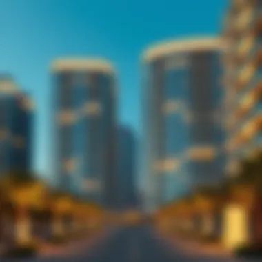 Modern architecture of Golden Crown residential buildings
