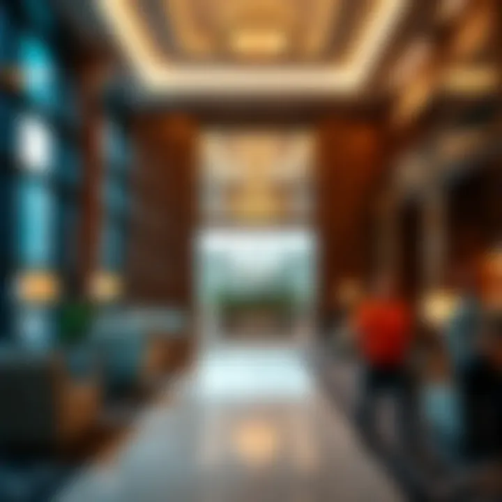 Luxurious lobby interior of H Hotel
