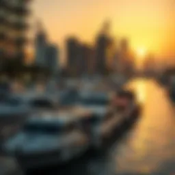 Breathtaking sunset over Dubai Creek Harbour