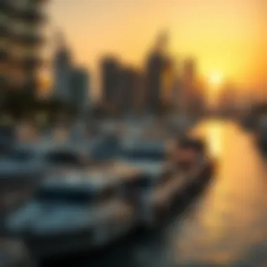 Breathtaking sunset over Dubai Creek Harbour