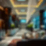 Experience Elegance in Media City's Hotels Luxurious hotel lobby in Media City