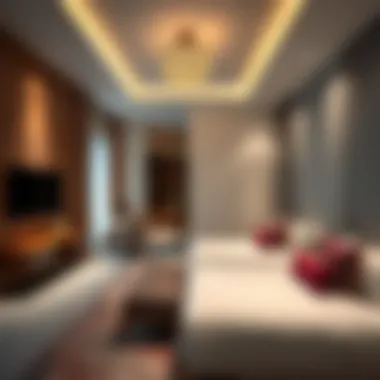 Modern hotel room interior in Media City