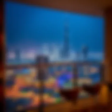 Scenic view from a hotel balcony overlooking Dubai skyline