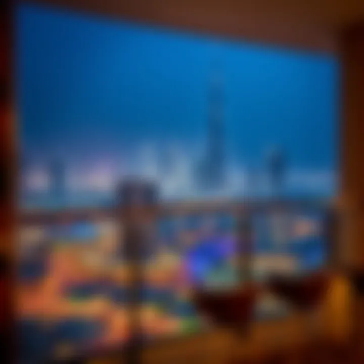Scenic view from a hotel balcony overlooking Dubai skyline