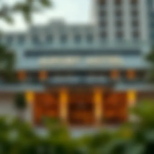 Airport hotel exterior showcasing modern architecture