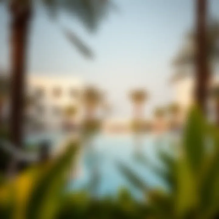 Tranquil Pool Area of Intercontinental Fujairah Serene outdoor pool area surrounded by lush greenery