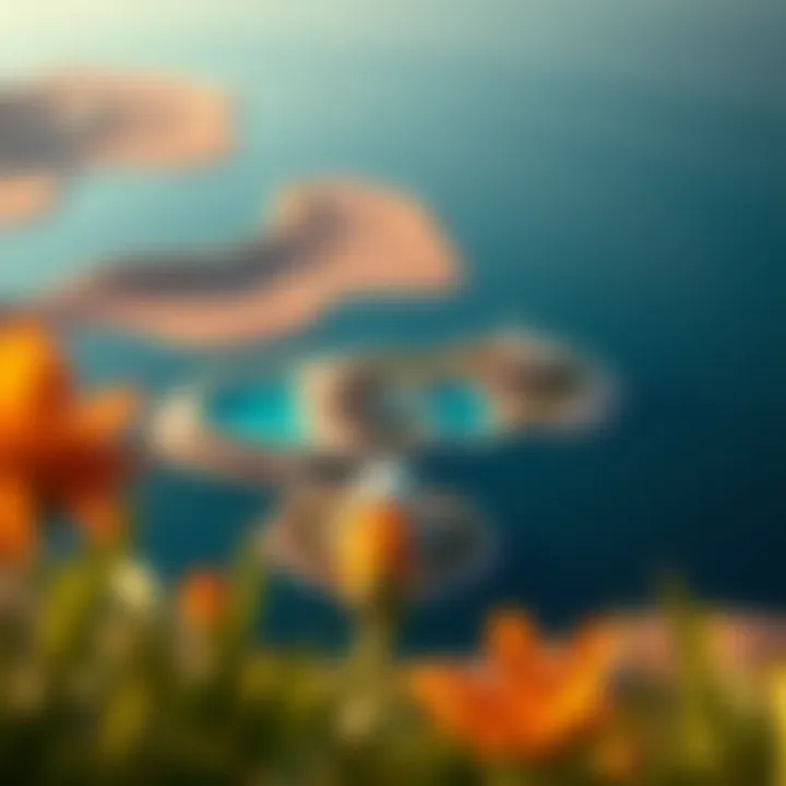 Aerial view showcasing the beautiful surroundings of Al Marjan Island