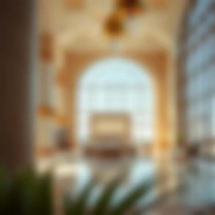 Architectural details of the hotel highlighting its unique design elements