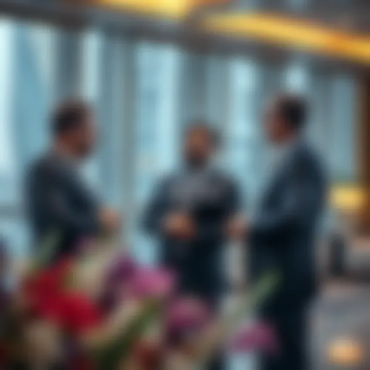 Investors discussing real estate opportunities in Dubai