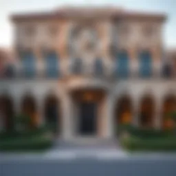 Breathtaking facade of a Dubai villa with intricate details