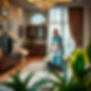 Expert Cleaning Services Professional maid service in a well-furnished home