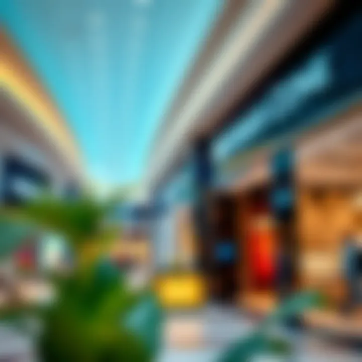 Close-up of the vibrant retail spaces inside Meydan One Mall.