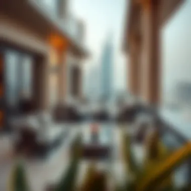 Luxurious balcony with stylish outdoor furniture