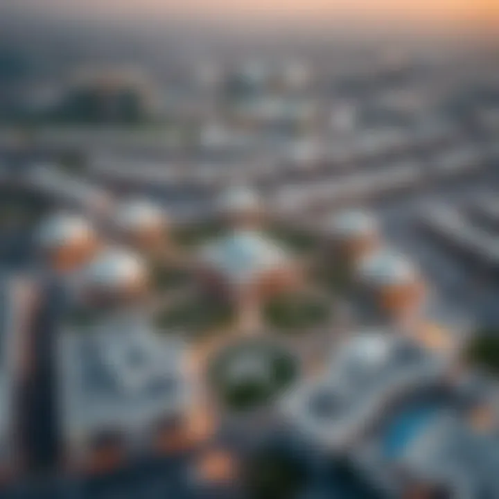 Aerial Perspective of Murooj Al Furjan East Aerial view of Murooj Al Furjan East development