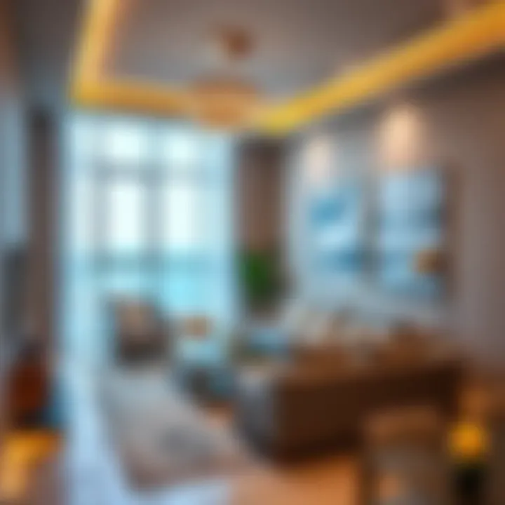 Interior of a modern apartment in Mussafah 33 with contemporary design