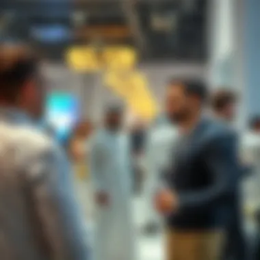 Real estate professional networking at an event in Dubai
