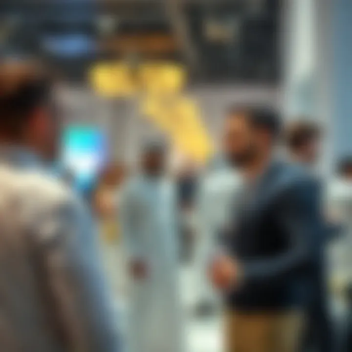 Real estate professional networking at an event in Dubai