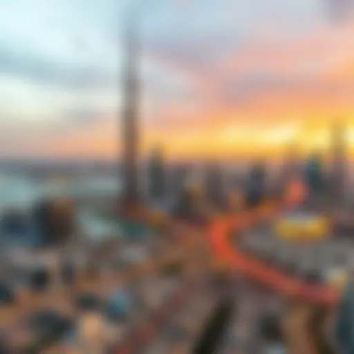 Scenic view of Dubai skyline