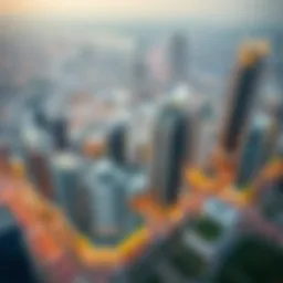 Aerial view of Dubai Commercity showcasing its modern architecture