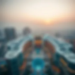 Aerial view of Dubai Mall showcasing its vast architecture and surroundings