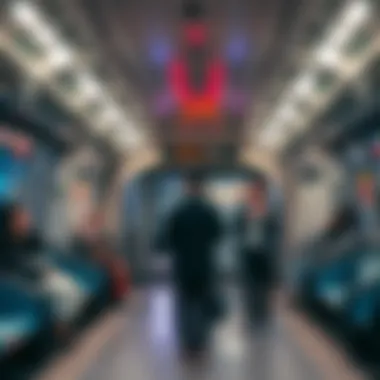 Passengers using Dubai Metro, illustrating urban mobility