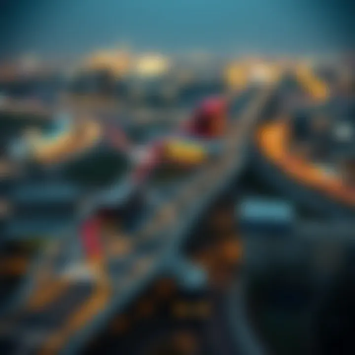 Map highlighting the route from Dubai to Abu Dhabi Airport