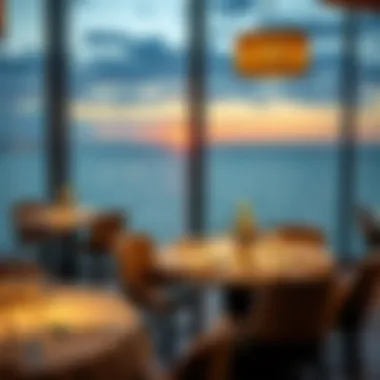 Fine Dining with Ocean Views Exquisite dining setting overlooking the ocean
