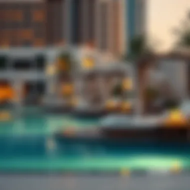 Opulent Poolside Experience Luxurious poolside lounging area with elegant cabanas